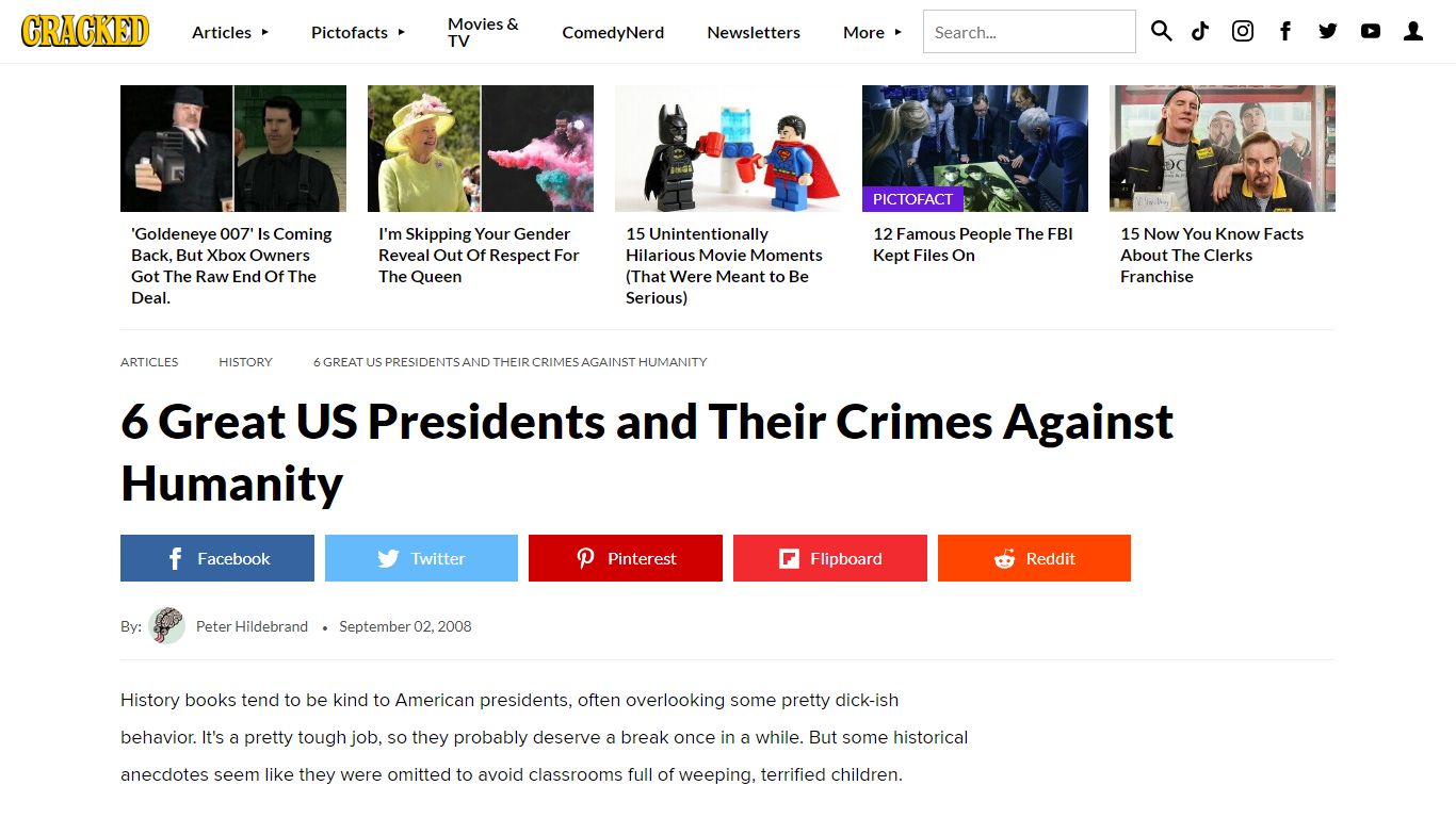 6 Great US Presidents and Their Crimes Against Humanity
